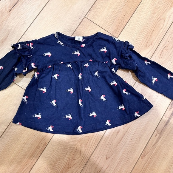 GAP Blue Long Sleeve Tee with Playful Print - Picture 1 of 6